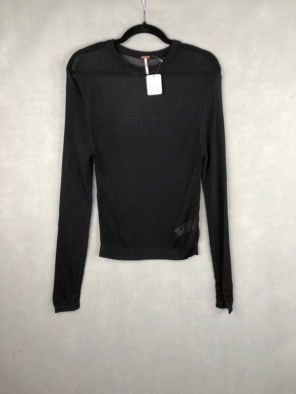Free People H20 Pullover Top Black Women's Size Large NEW